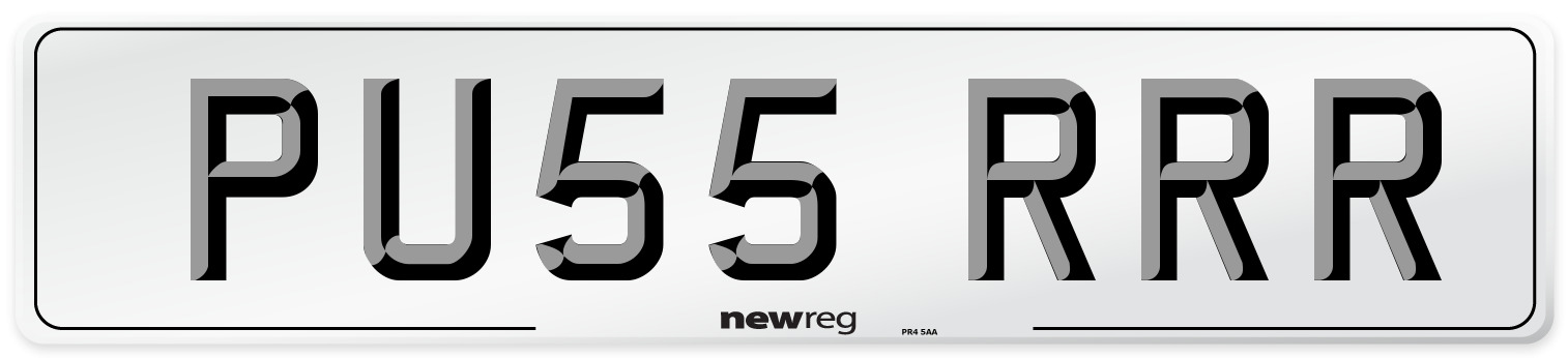 PU55 RRR Number Plate from New Reg